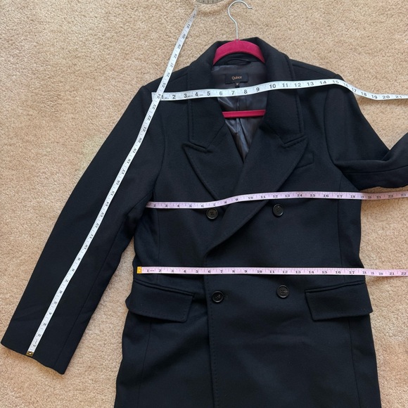 NWOT Quince Black Italian Wool Double-Breasted Slouch Coat Size M - Picture 8 of 16